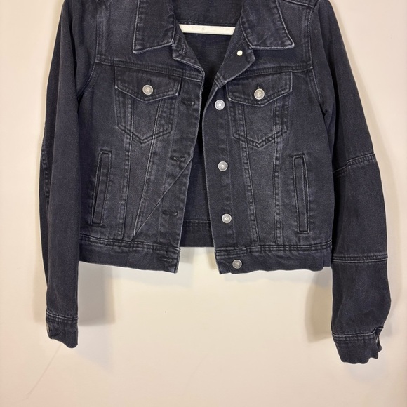 Free People Black Denim Rumors Jean Jacket XS - Picture 4 of 6